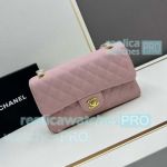 Copy Chane1 Classic 11.12 Handbag Light Pink Grained Calfskin